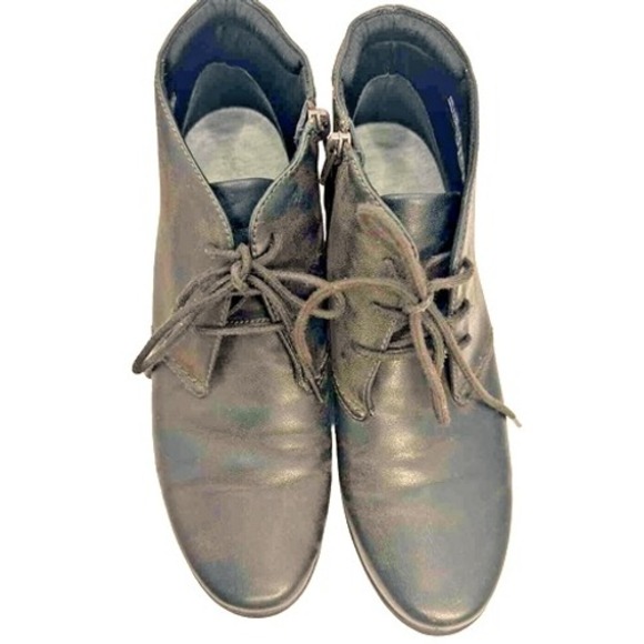 Clarks Women Cloudsteppers Caddlell Rush Brown Ankle Boots 10 Leather Side Zip - Picture 3 of 9